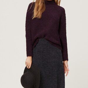 Ann Taylor Loft Slouchy Boucle Sweater Pullover - Purple